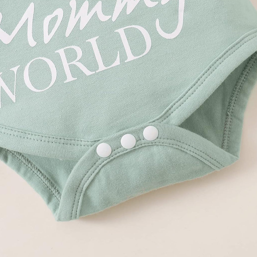3PCS Daddy's Girl & Mommy's Word Letter Floral Print Short Sleeve Baby Set