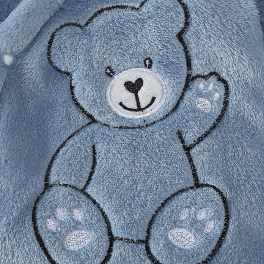 Minimalist Cute Bear Print Long Sleeve Hooded Baby Jumpsuit