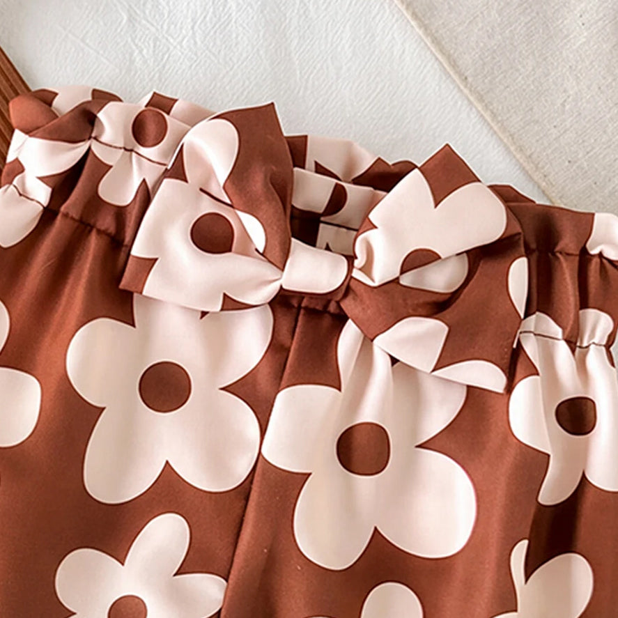 2PCS Pretty Floral Print Long Sleeve Baby Girl Set