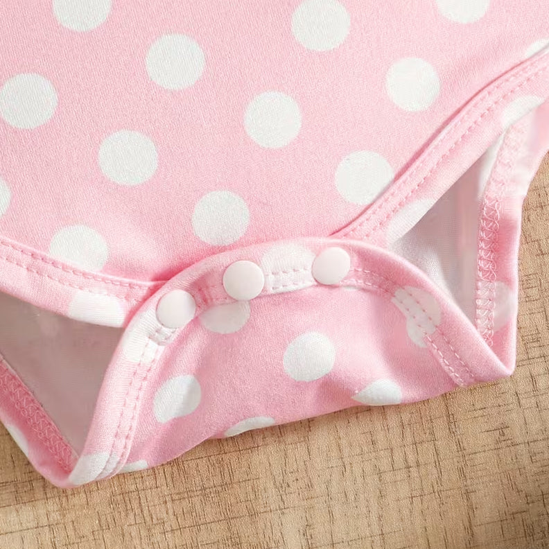 3PCS Cute Elephant Polka Dots Printed Baby Set