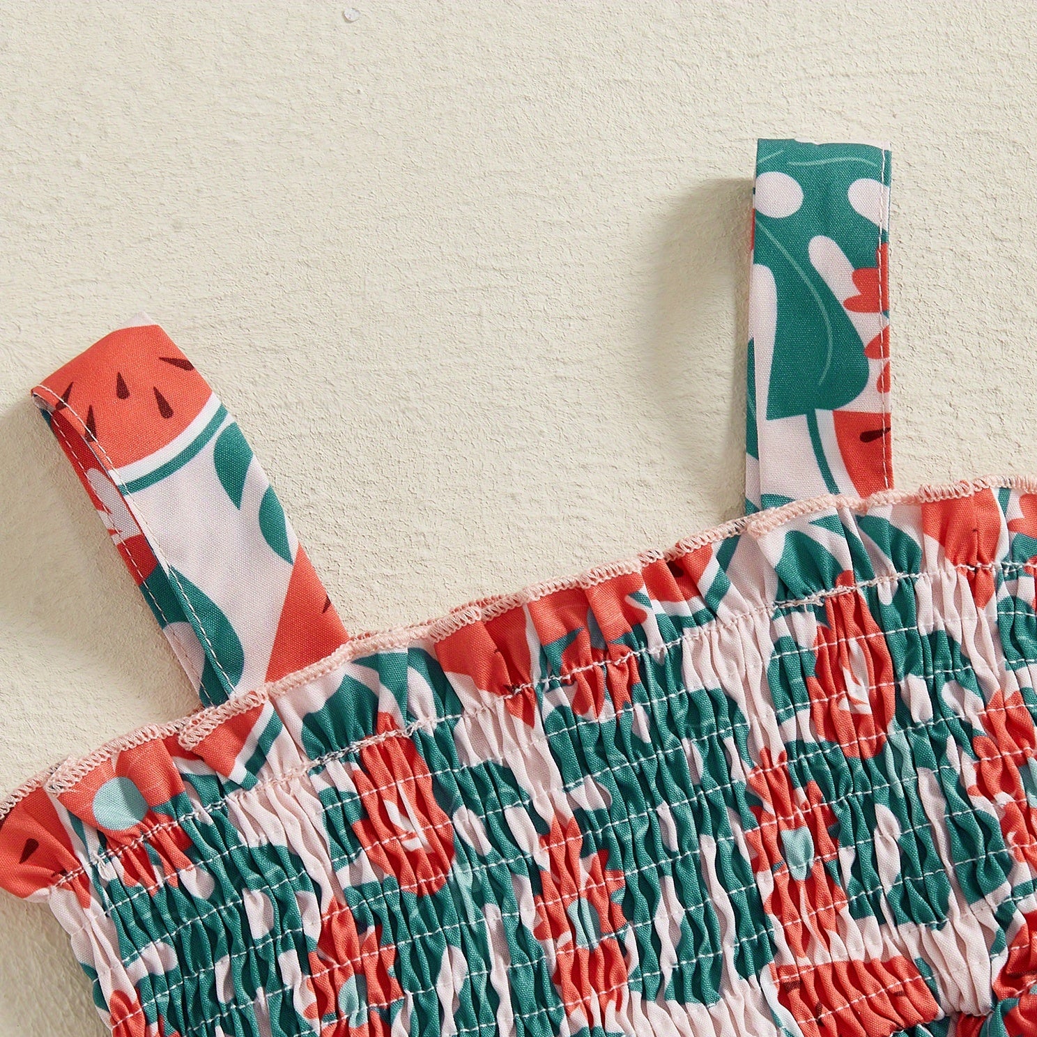 2PCS Lovely Watermelon Print Sleeveless Baby Romper