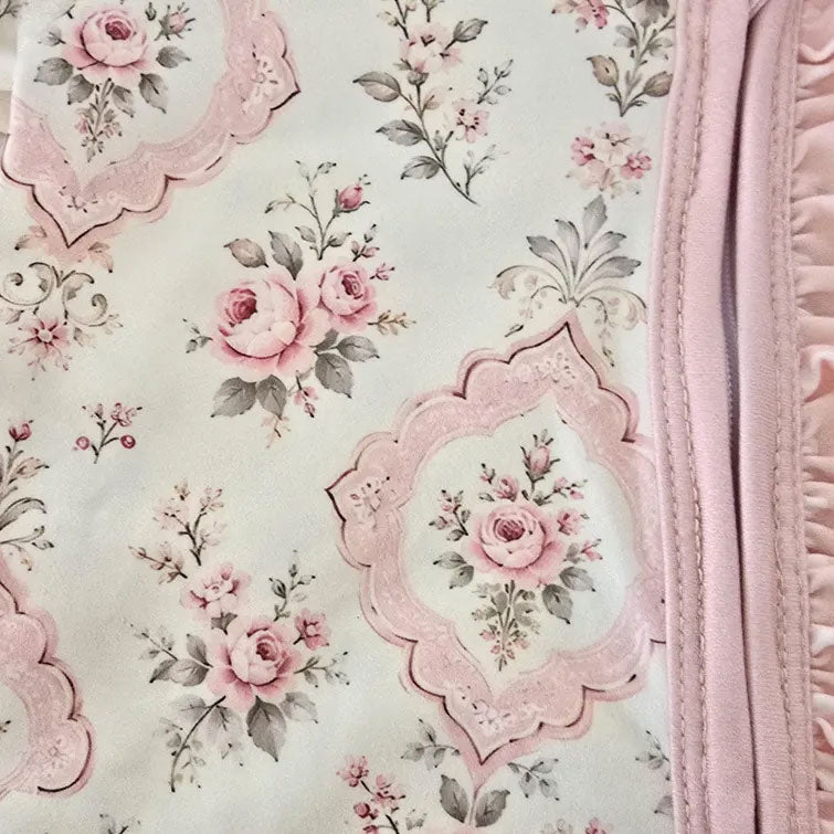 2PCS Sweet Floral Printed Zipper Long Sleeve Baby Jumpsuit