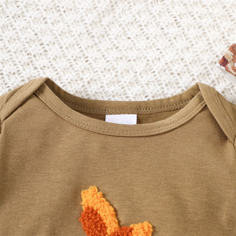 3PCS Casual Wild Duck Print Long Sleeve Baby Set
