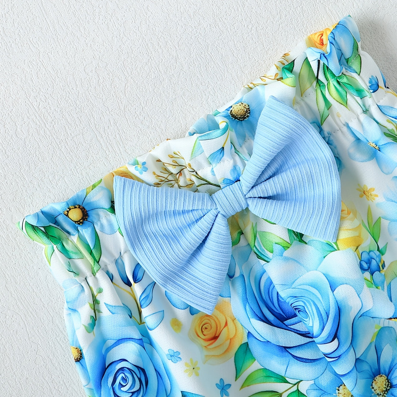 3PCS Chic Floral Printed Short Sleeve Baby Set