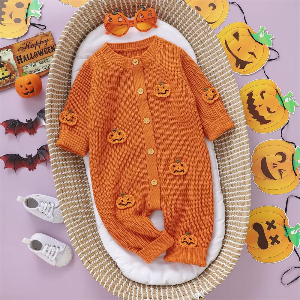 Halloween Knitted Long Sleeve Baby Jumpsuit
