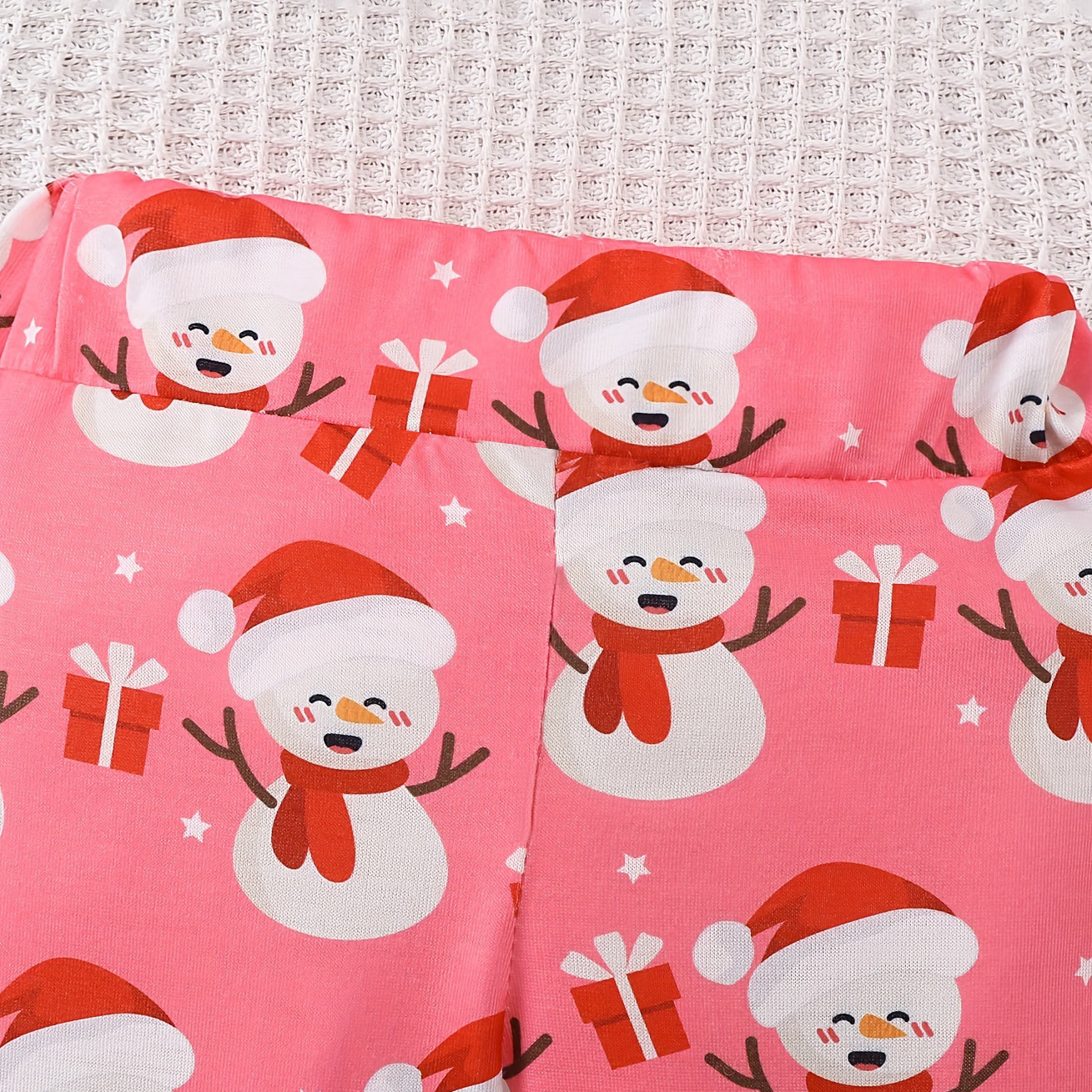 3PCS My 1st Christmas Letter Santa Snowman Printed Long Sleeve Baby Set