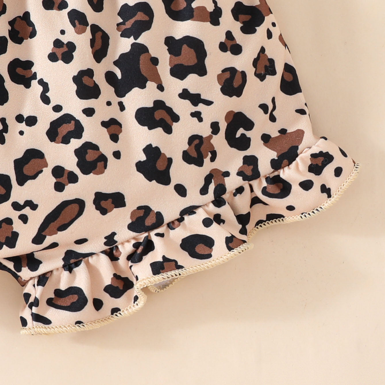 3PCS Daddy's Girl Letter Leopard Printed Short Sleeve Baby Set