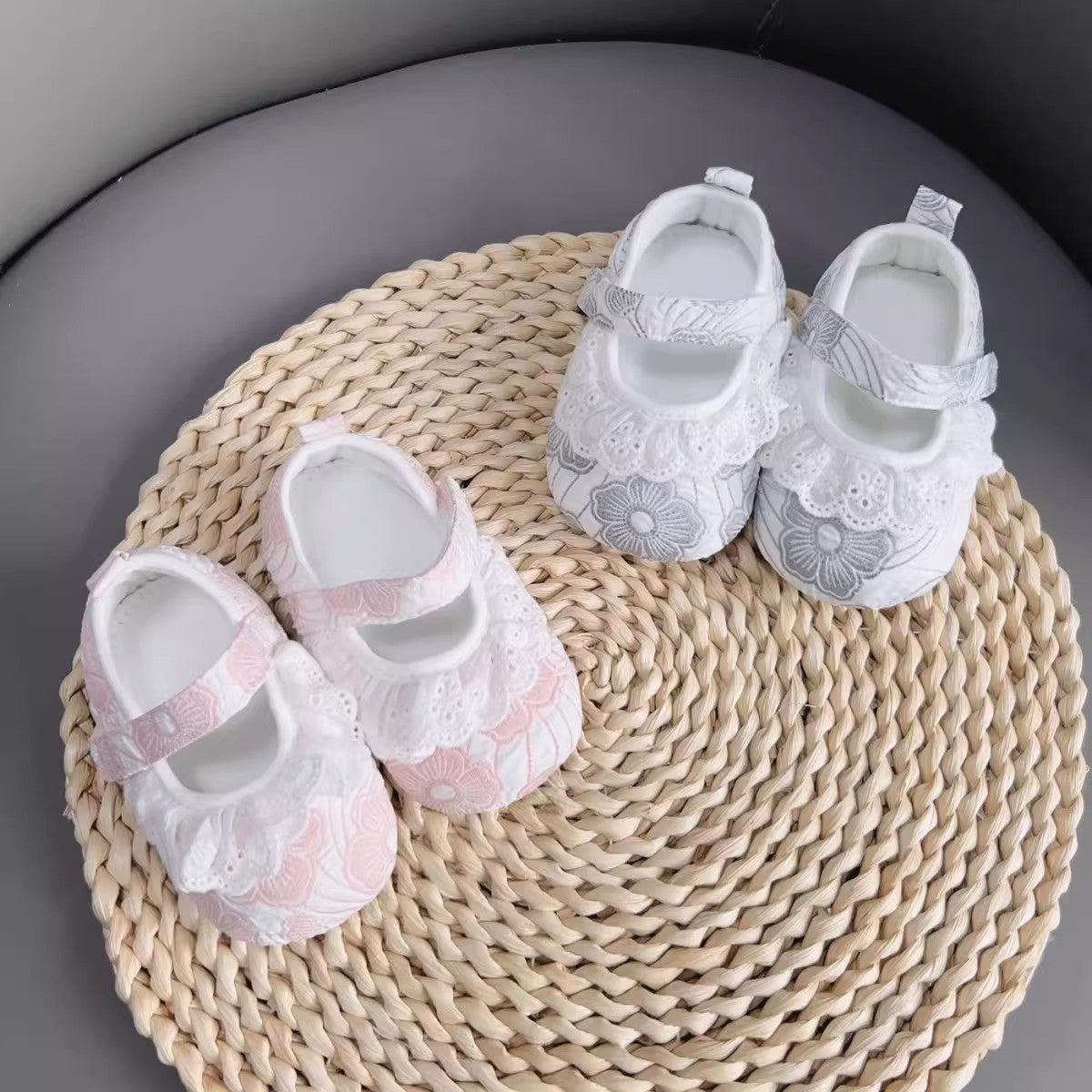 Baby Girl Princess Lace Ruffle Non-Slip Soft Sole Prewalker Shoes