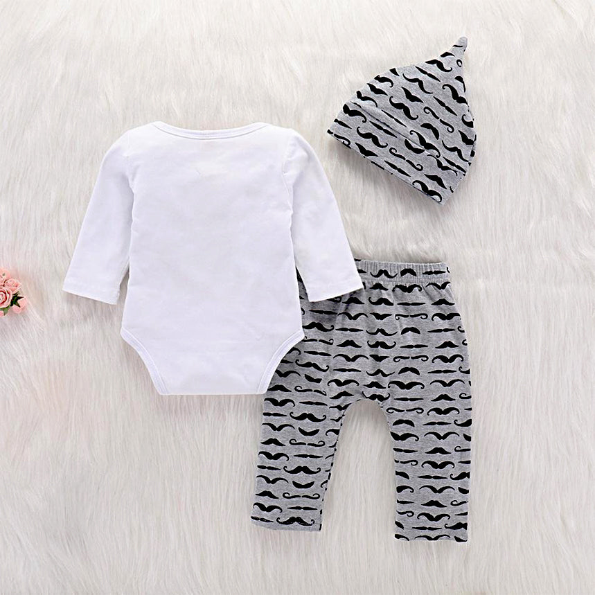 LADIES I HAVE ARRIVED Print Bow Bodysuit and Pants with Hat Set