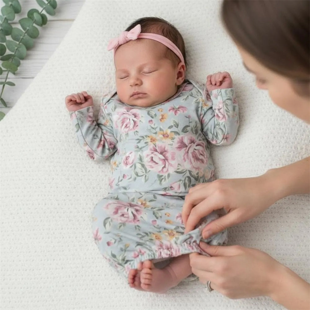 Soft Allover Floral Printed Long Sleeve Baby Sleeping Bag