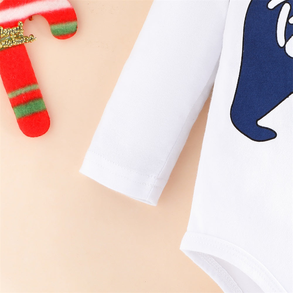 3PCS Cute Bear Print Long Sleeve Baby Set