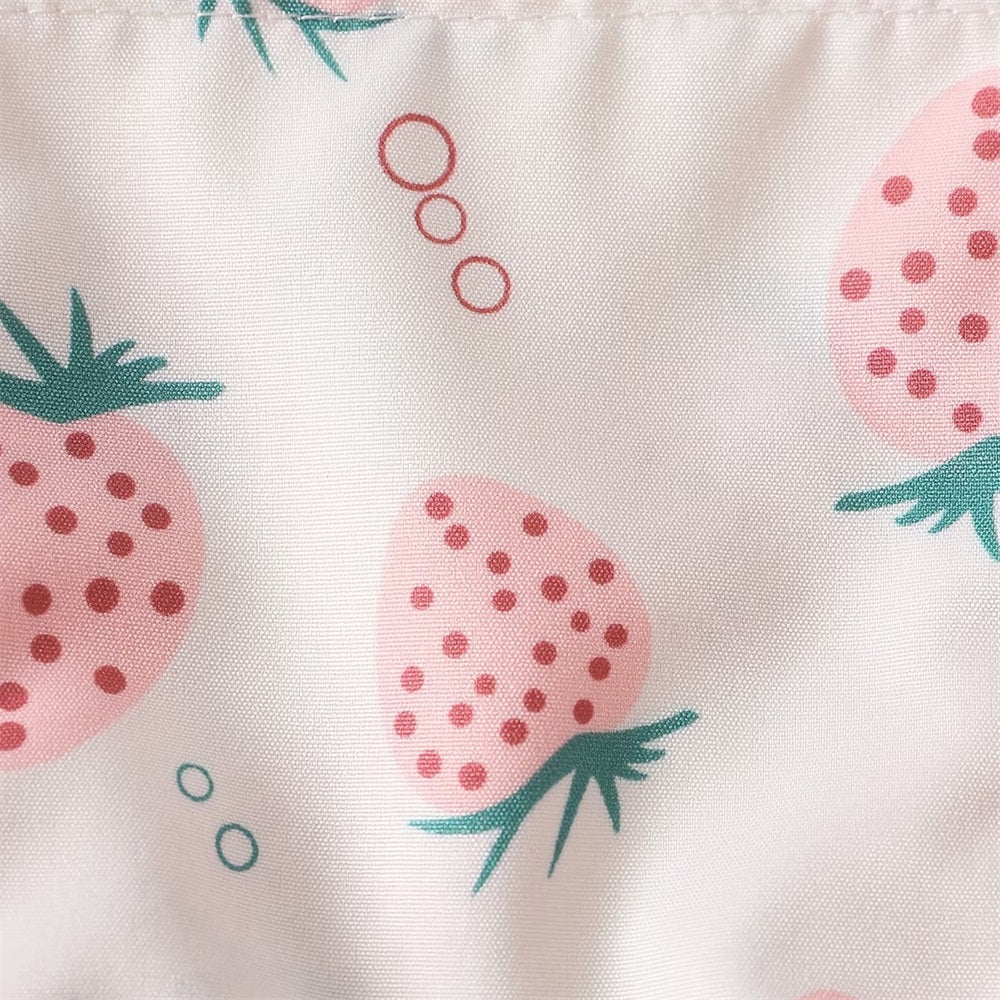 2PCS Sweet Strawberry Printed  Sleeveless Baby Romper