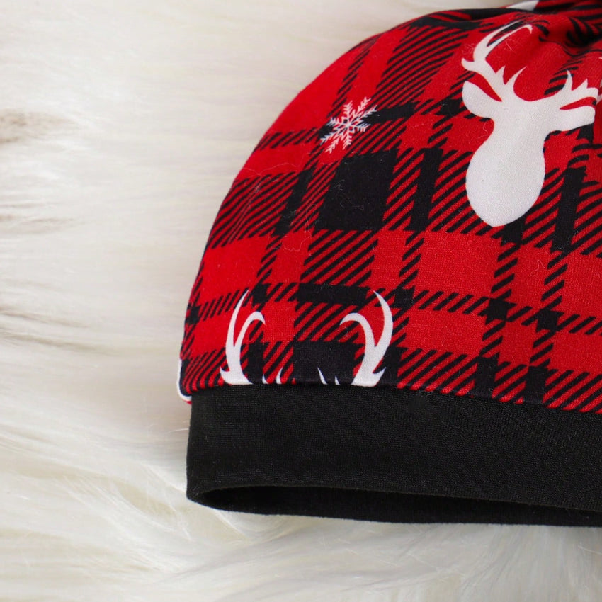 2PCS My First Christmas Letter Elk Plaid Printed Baby Jumpsuit