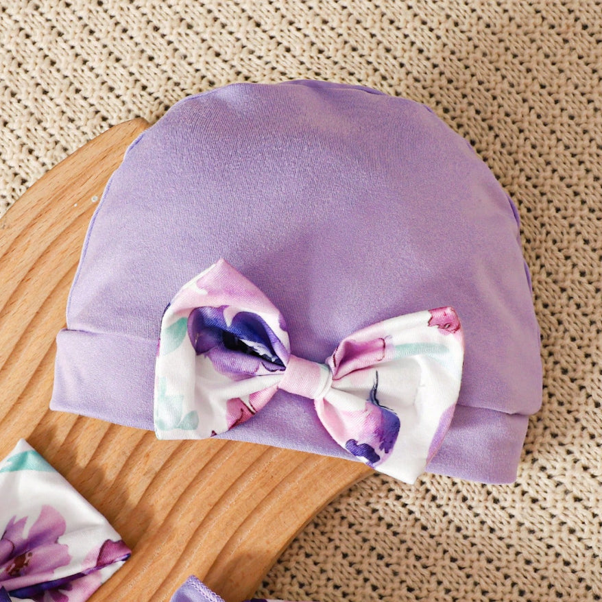 3PCS Daddy's Cute Princess Letter Floral Print Baby Jumpsuit