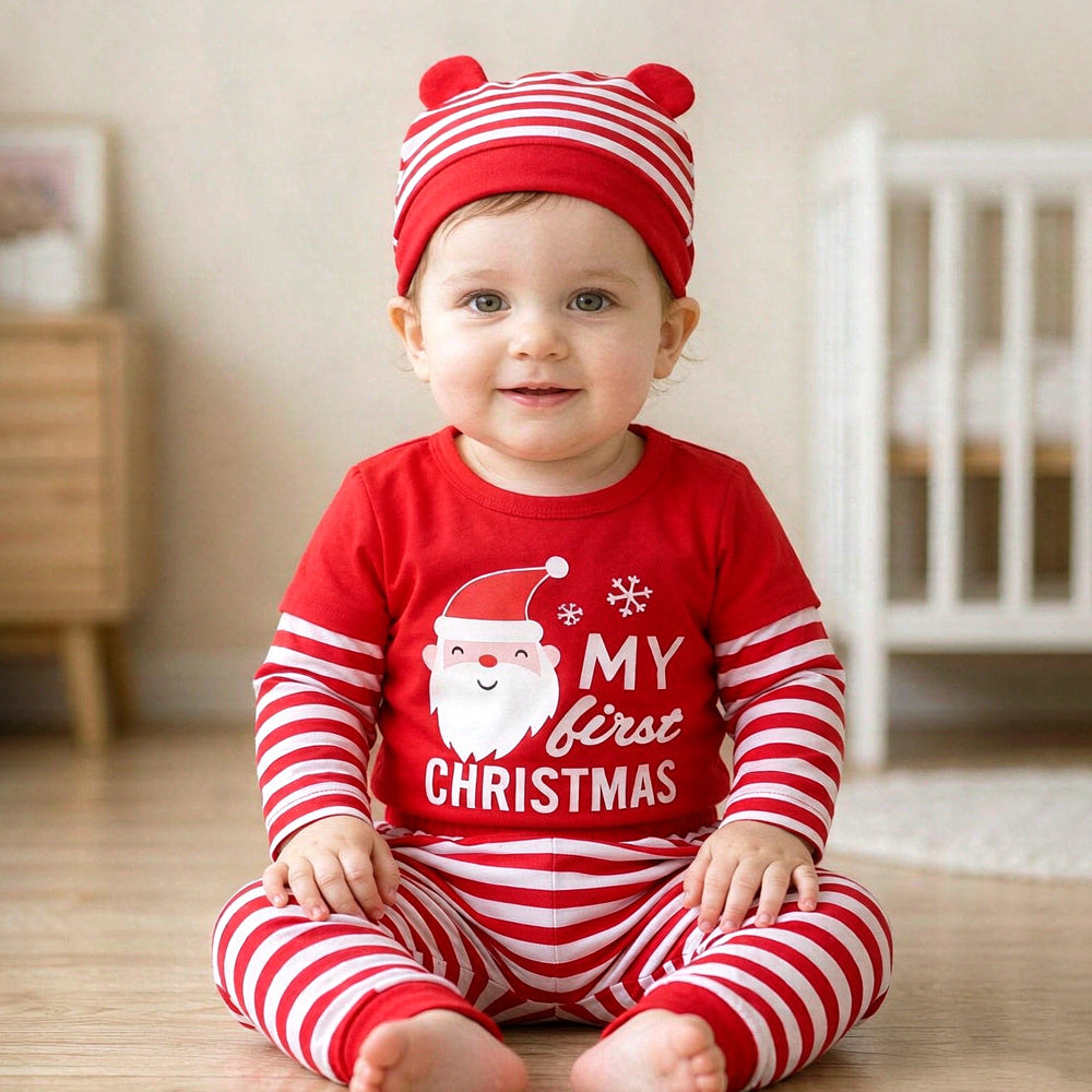 Conjunto de bebé con estampado de Papá Noel de 3 piezas My 1st Christmas