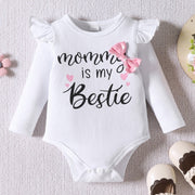 3PCS Mommy Is My Bestie Letter Printed Baby Set