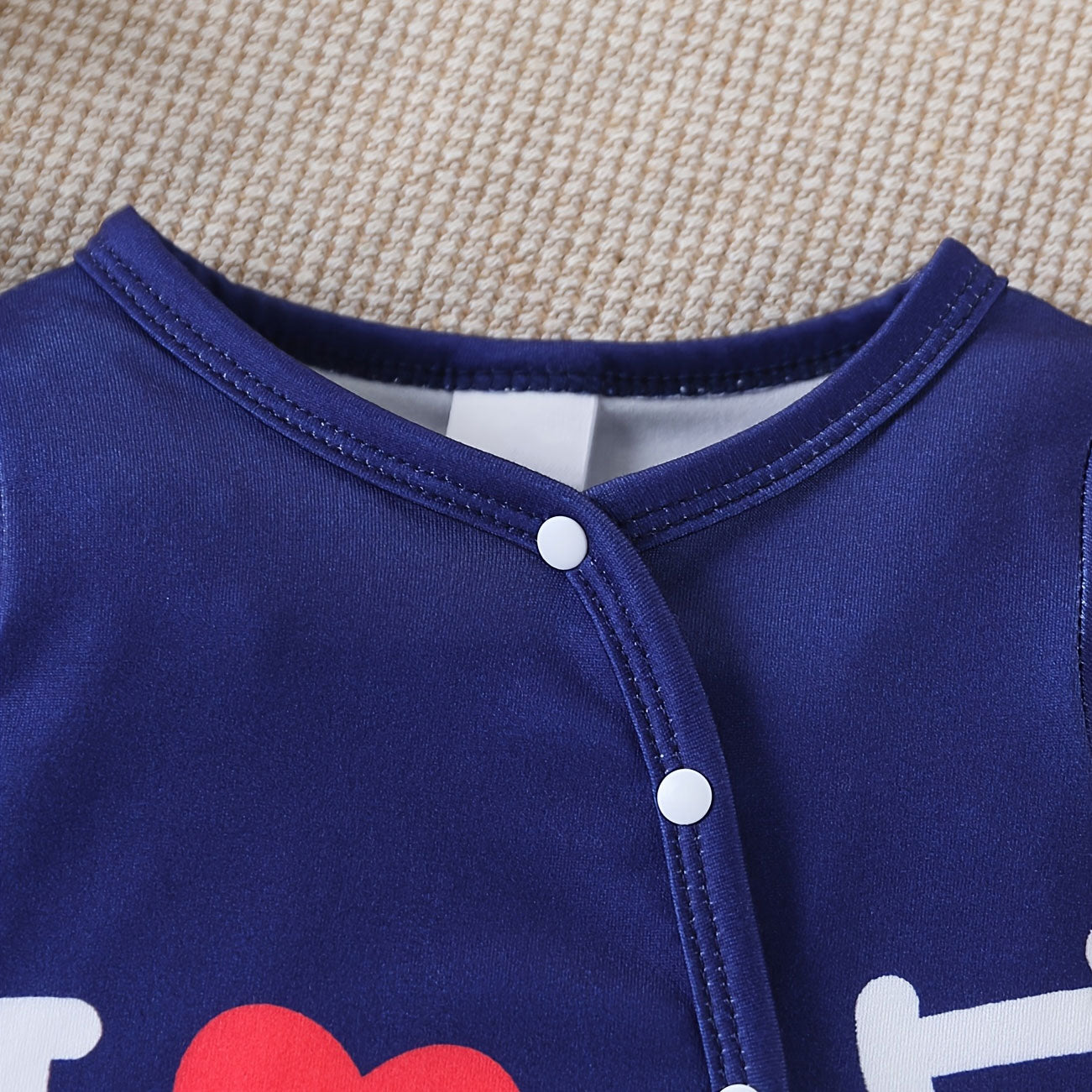 Lovely I Love Mama Papa Letter Printed Long Sleeve Baby Jumpsuit