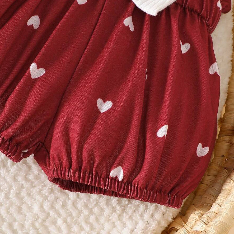 3PCS Summer Mommy's Girl Letter Heart Print Baby Set