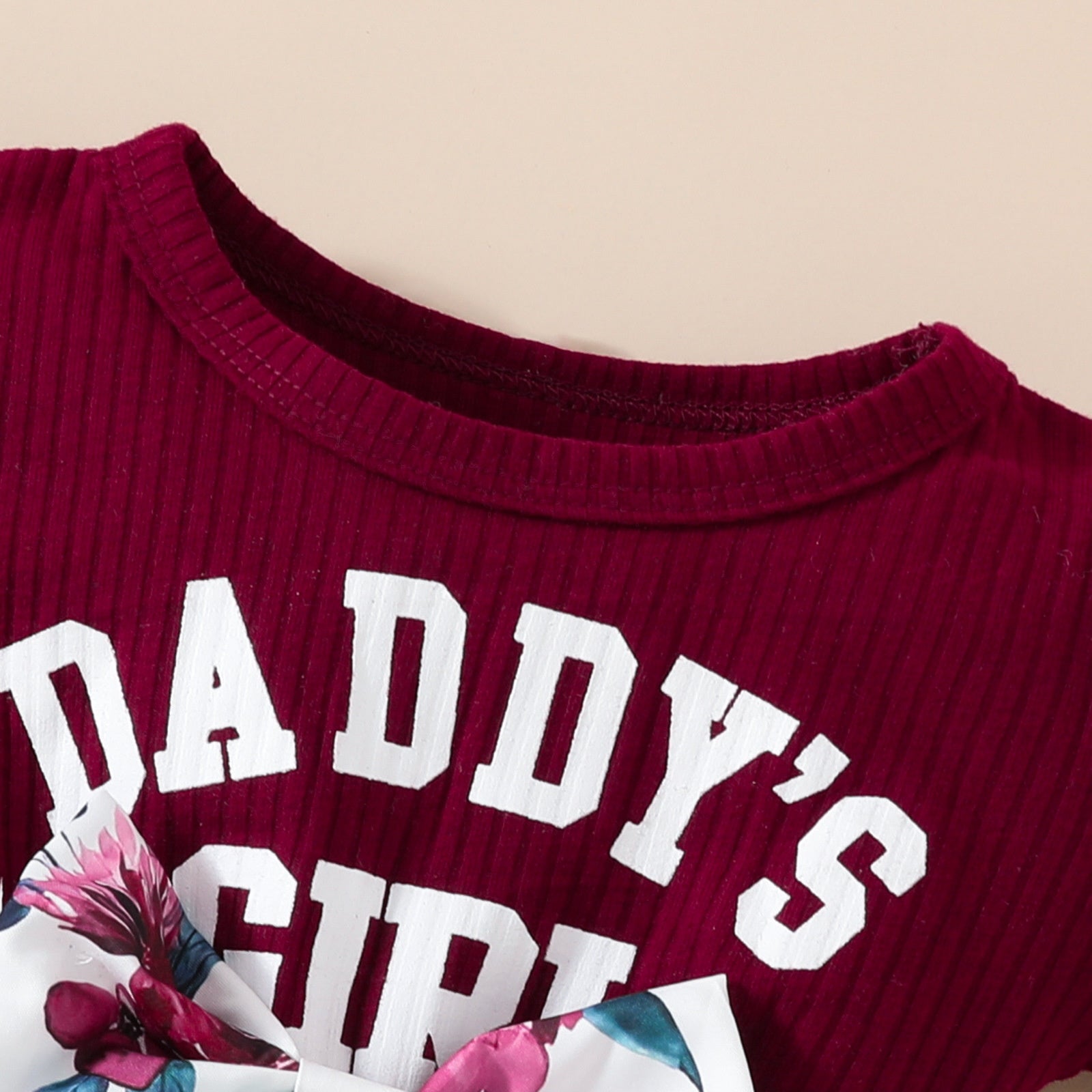 2PCS Daddy's Girl Letter Floral Print Short Sleeve Baby Romper