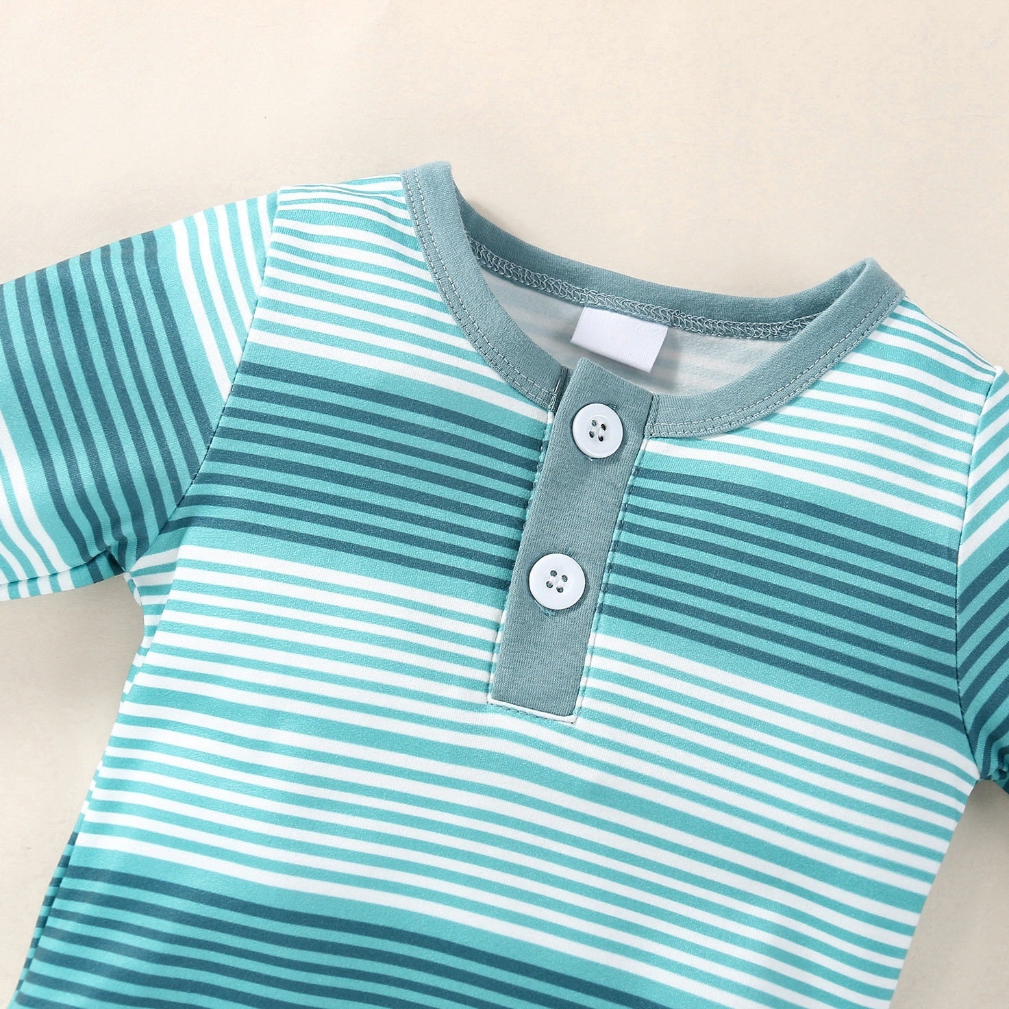 2PCS Bear Stripe Printed Long Sleeve Baby Boy Set