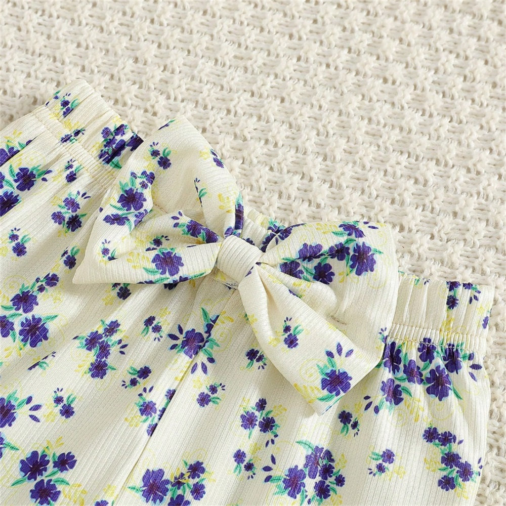 3PCS Stylish Casual Floral Printed Long Sleeve Baby Set