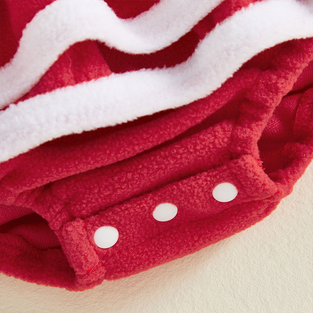 4PCS My First Christmas Letter Santa Claus Embroidered Fleece Baby Set