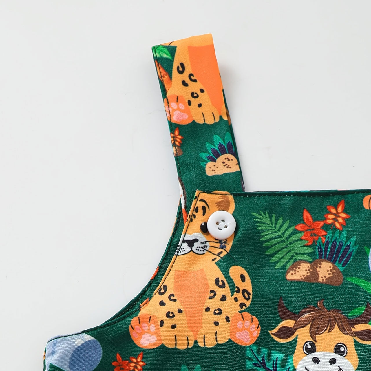 2PCS Lovely Tropical Rainforest Animal Print Baby Suspender Pants