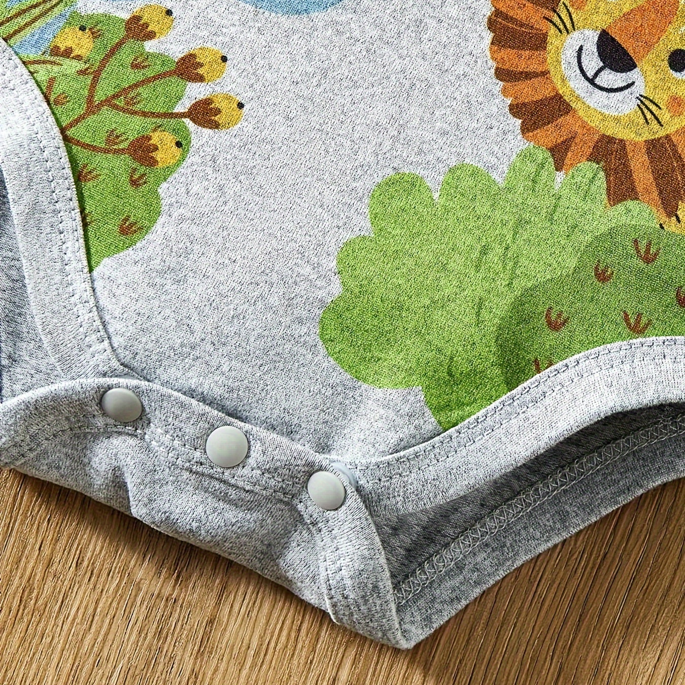 2PCS Cute Animal Print Short Sleeve Overalls Baby Set