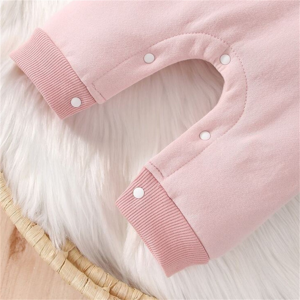2PCS Lovely Solid Color Bow Embroidery Baby Jumpsuit
