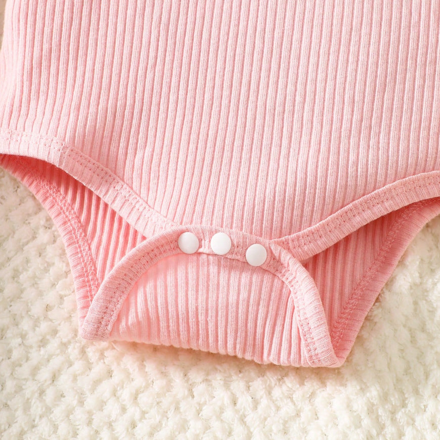 3PCS Mama Is My Bestie Letter Leopard Print Baby Set