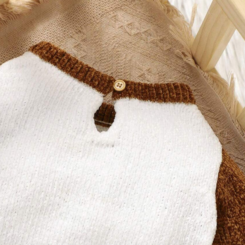 Cozy Heart Printed Long Sleeve Knit Baby Jumpsuit