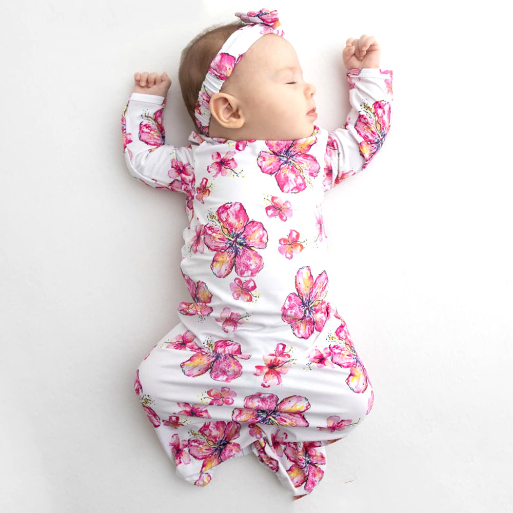 2PCS Elegant Floral Printed NewBorn Baby Sleeping Bag