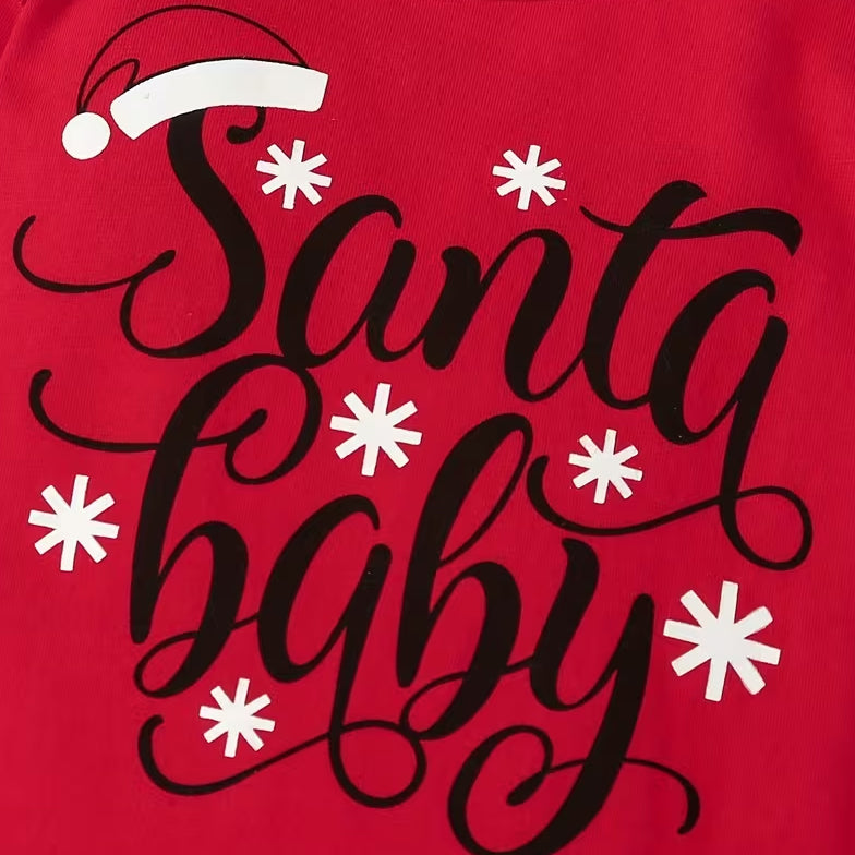 3PCS Santa Baby Letter Reindeer Christmas Socks Printed Baby Girl Set