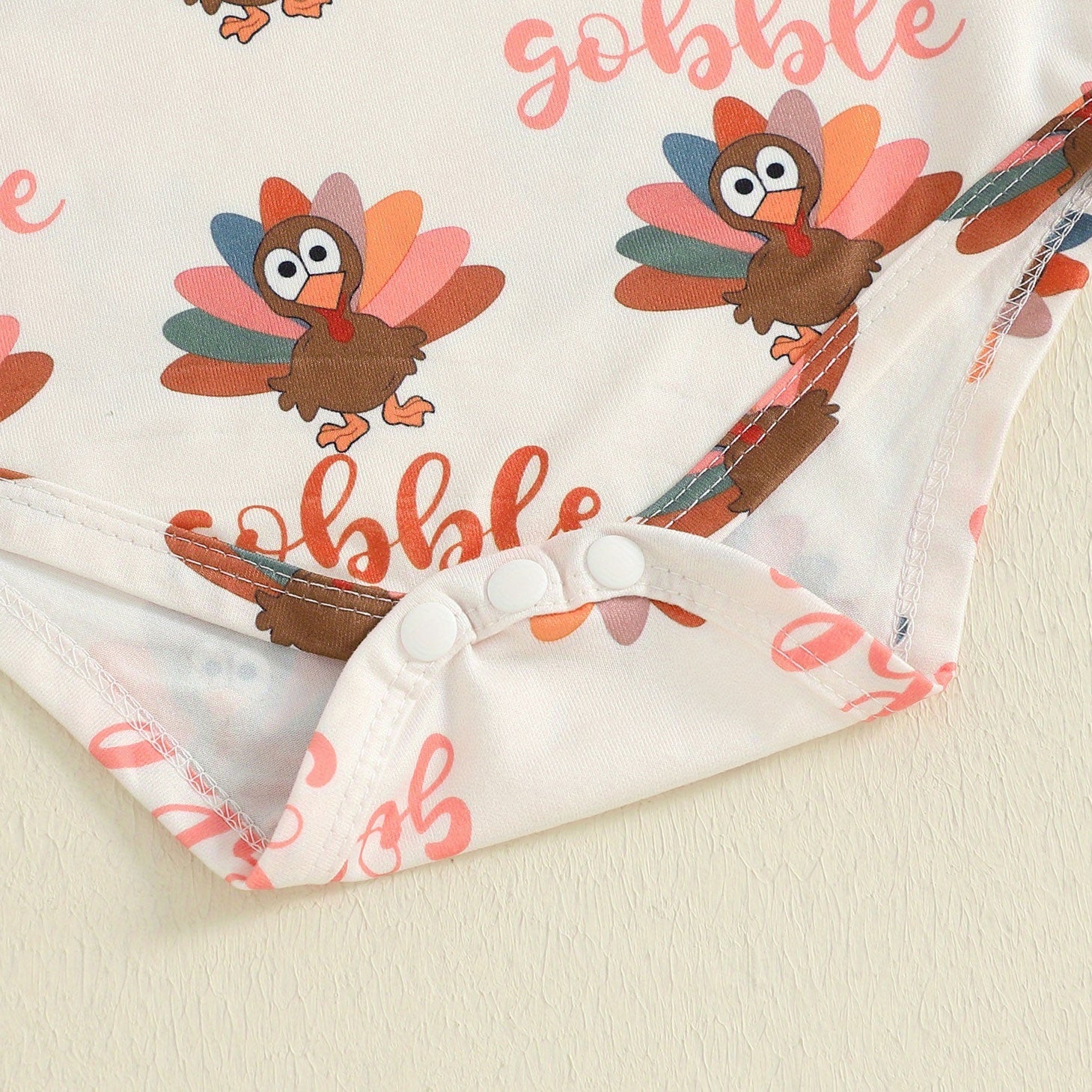 3PCS My 1st Thanksgiving Letter Turkey Print Overalls Baby Set