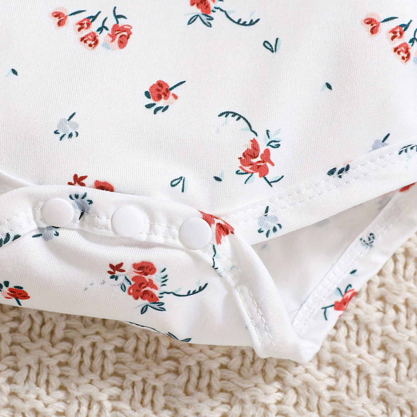 3PCS Lovely Embroidered Cat and Floral Printed Overalls Baby Girl Set