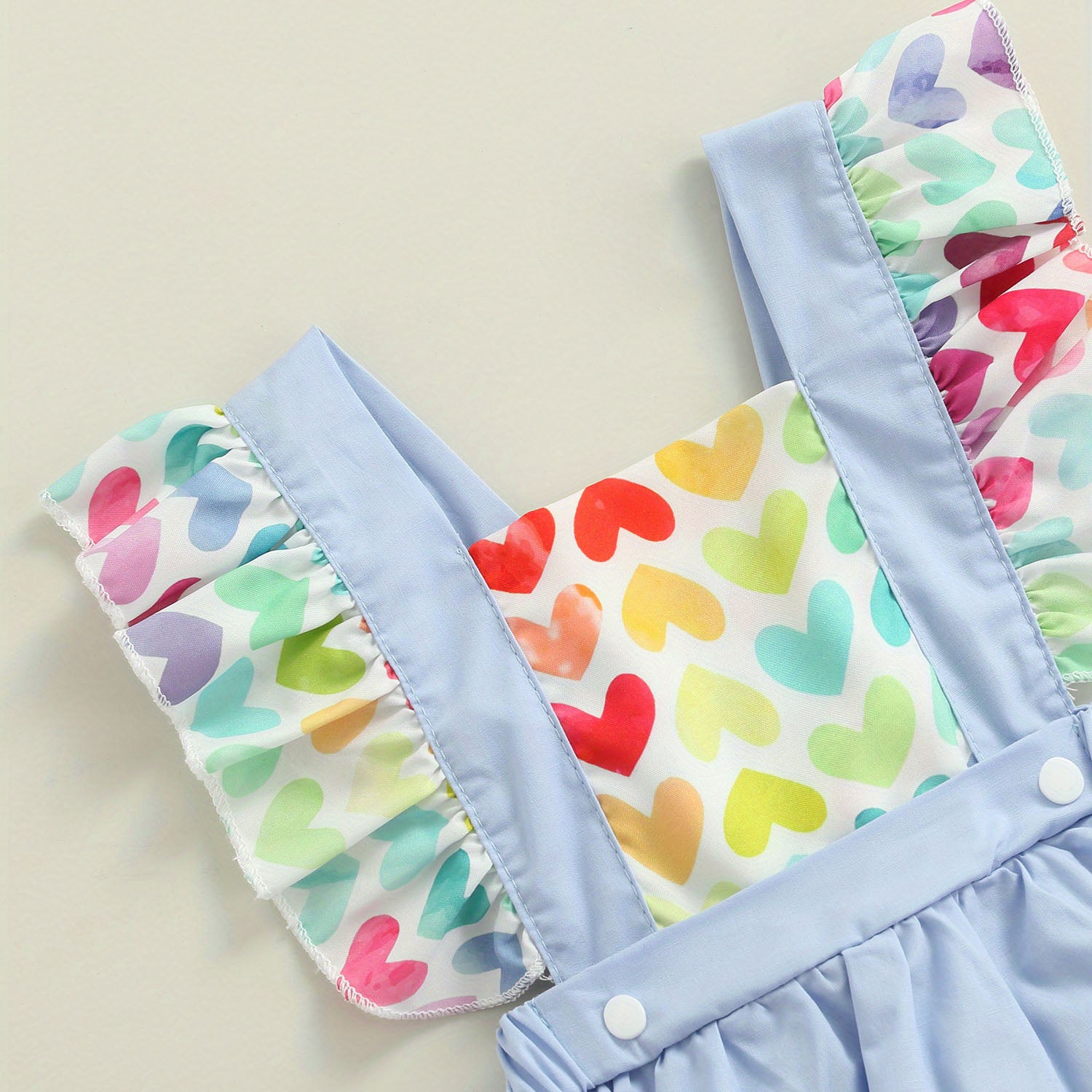 2PCS Dreamy Heart Printed Sleeveless Baby Romper