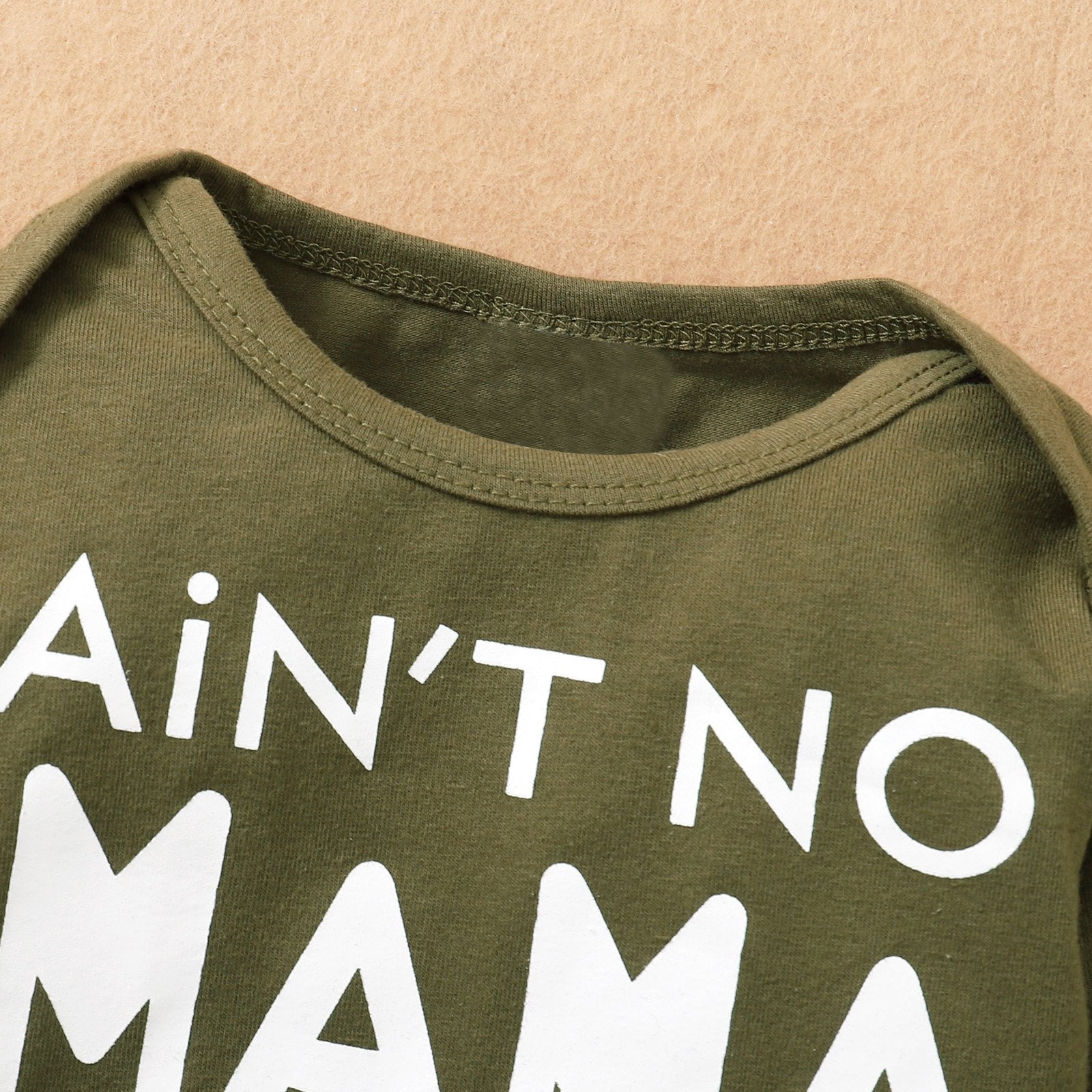 3PCS Ain't No Mama Like The One I Got Letter Camouflage Printed Baby Set