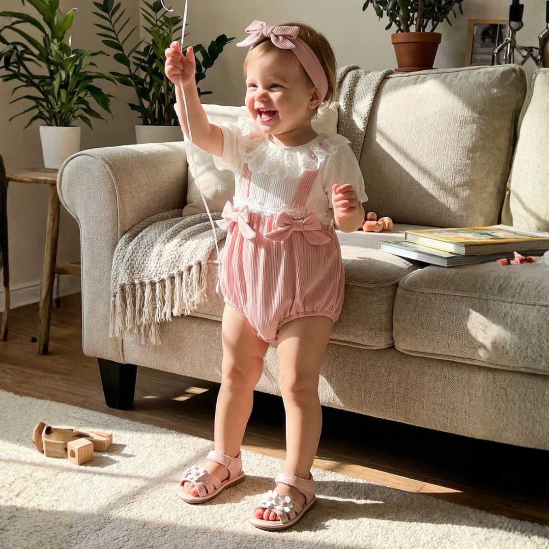 2PCS Gorgeous Contrast Color Baby Romper