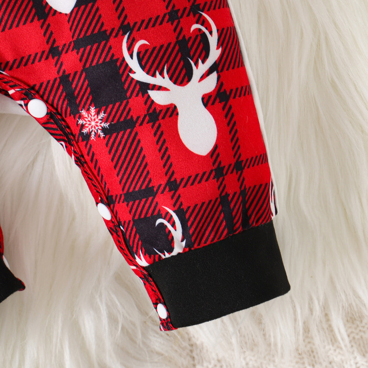 2PCS My First Christmas Letter Reindeer Plaid Print Baby Boy Jumpsuit