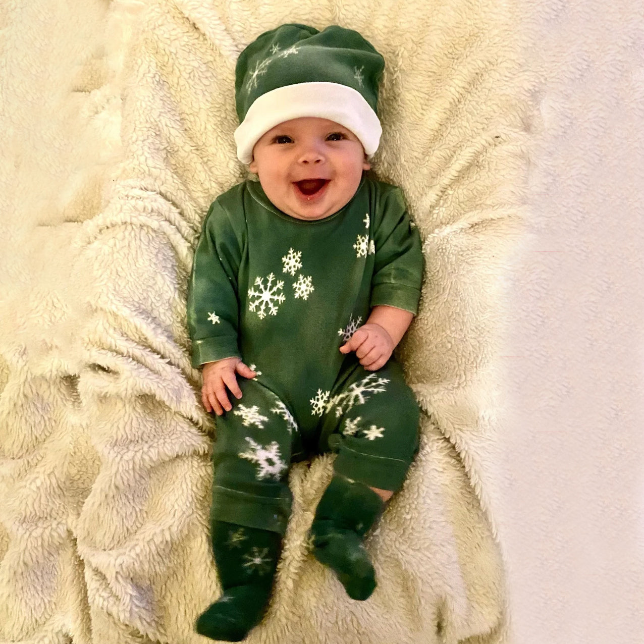 Christmas Snowflake Printed Baby Jumpsuit