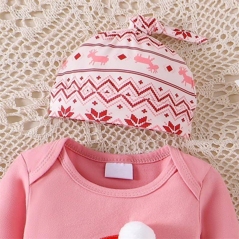 3PCS Christmas Santa Baby Letter Santa Claus Printed Baby Set