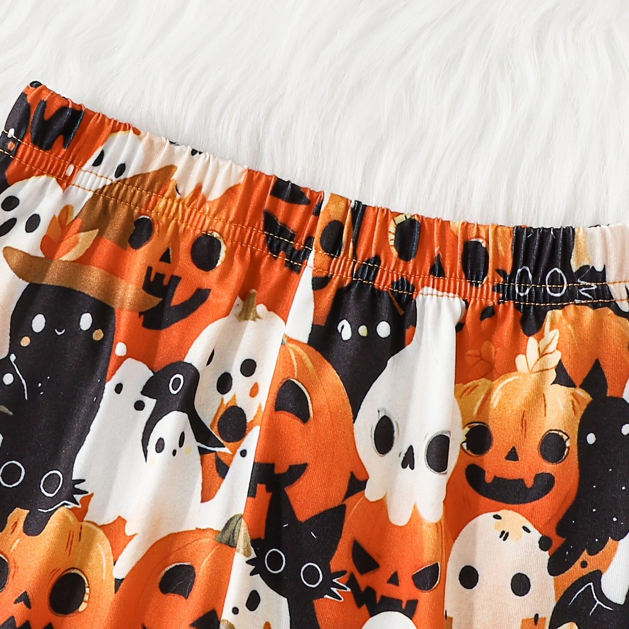 3PCS Spooky My First Halloween Ghost Printed Long Sleeve Baby Set