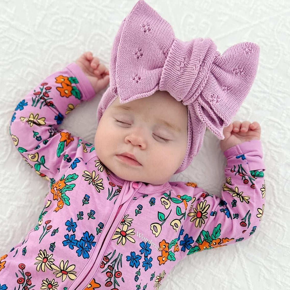 Comfy Allover Floral Printed Long Sleeve Zipper Baby Jumpsuit