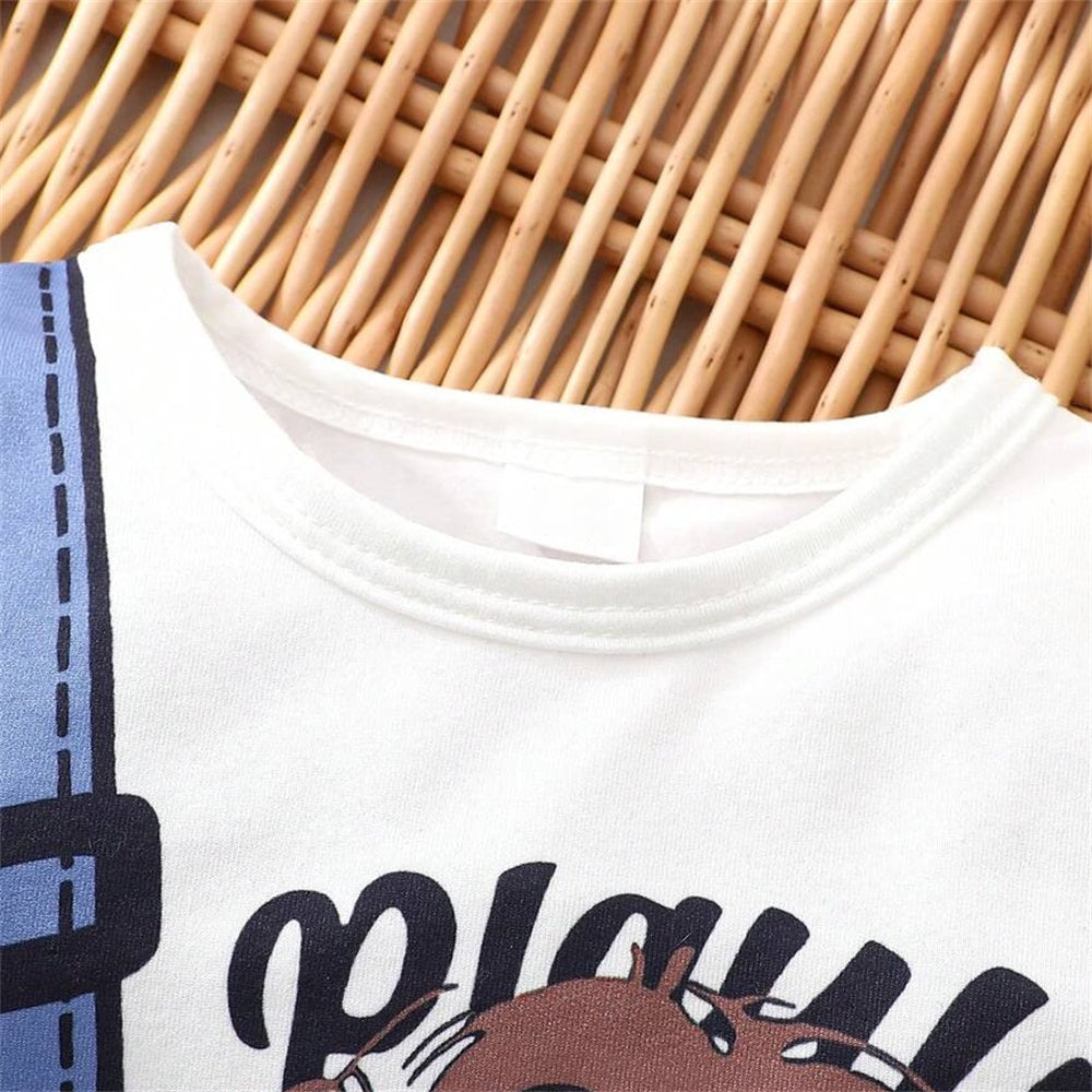 Summer Casual Lion Printed Short Sleeve Baby Jumpsuit