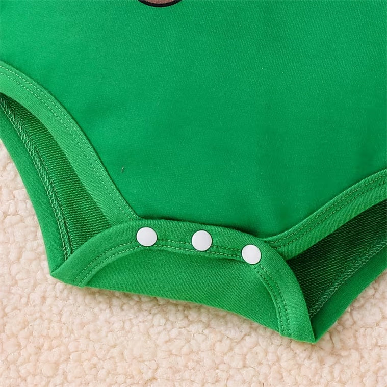 3PCS Christmas Bear Stripe Print Long Sleeve Baby Set