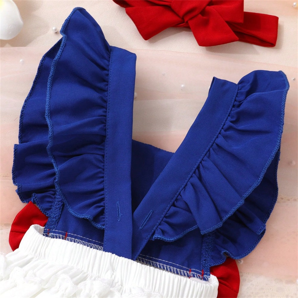 2PCS Princess Letter Printed Fly Sleeve Baby Romper