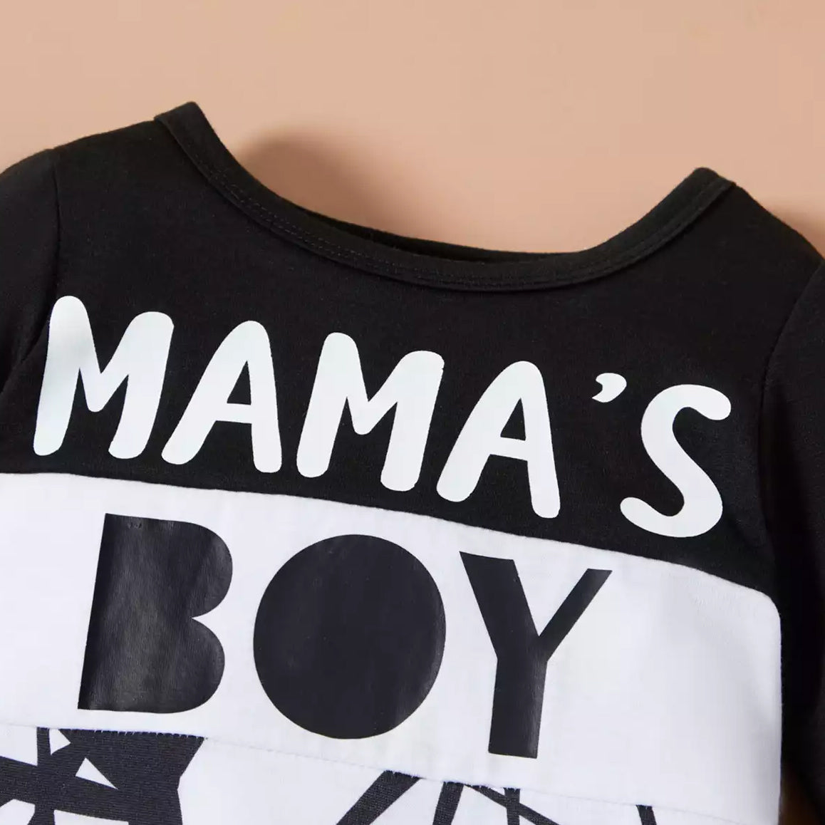 Mama's Boy Letter Print Long Sleeve Baby Jumpsuit
