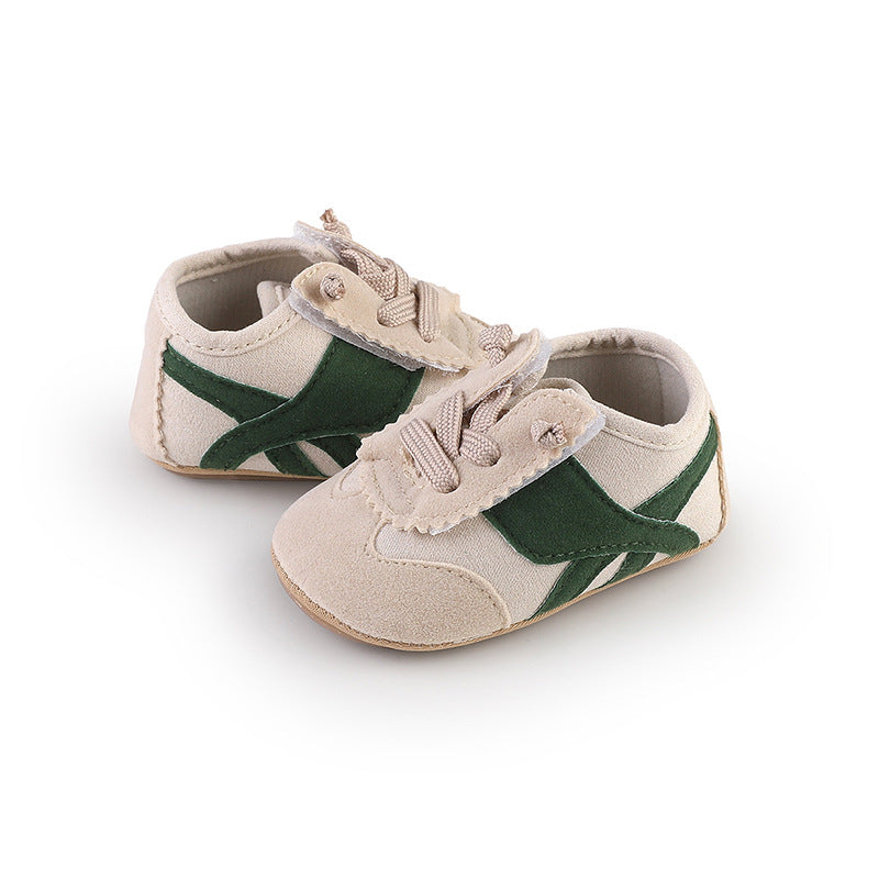 Unisex Baby Colorblock Breathable Non-Slip Soft Sole Prewalker Shoes
