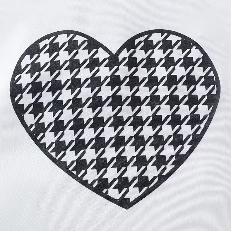 3PCS Chic Heart Houndstooth Print Long Sleeve Baby Girl Set