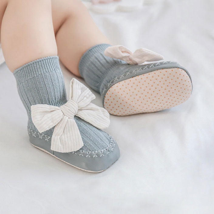 Lovely Bow Soft Socks Integrated Baby Shoes